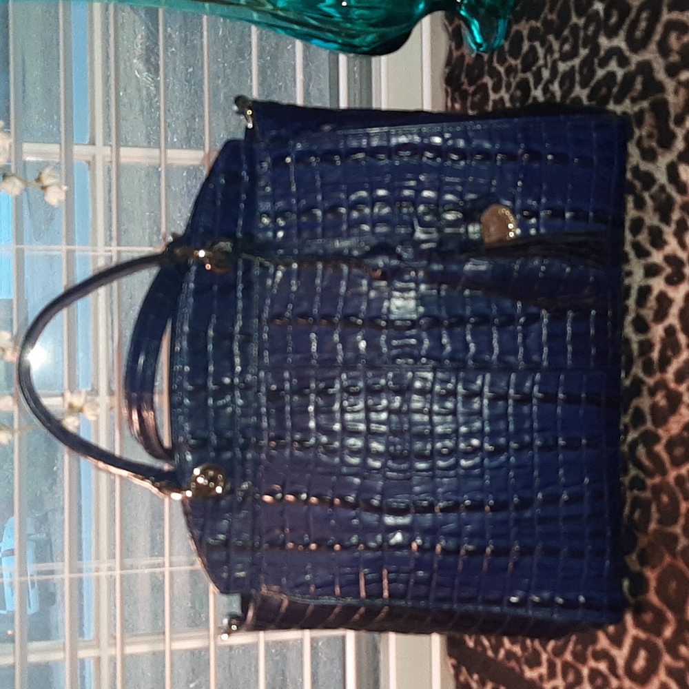 ** EUC **  Brahmin INDIGO BLUE La Scala "Sloane" Large Satchel